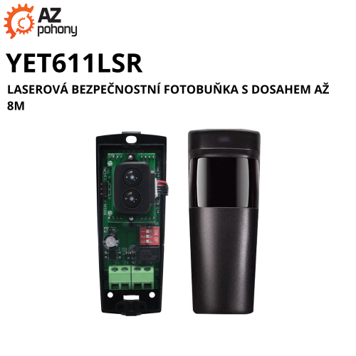YET611LSR - laserová bezpečnostní fotobuňka s dosahem až 8m